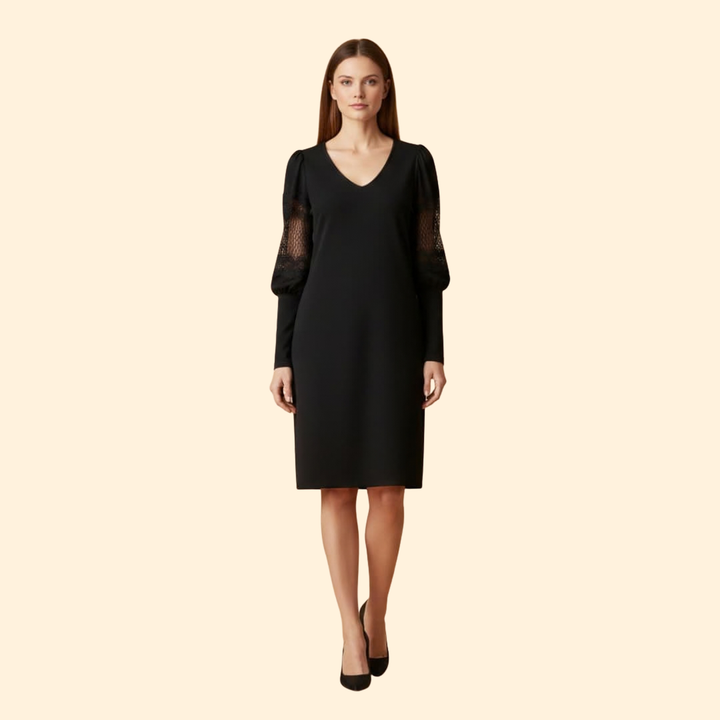 Women’s V-Neck Lace Sleeve Dress