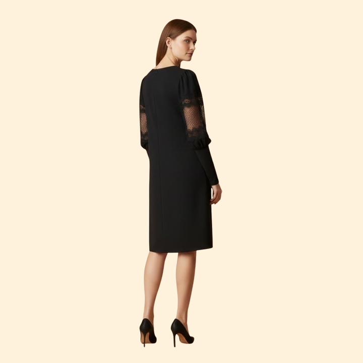 Women’s V-Neck Lace Sleeve Dress
