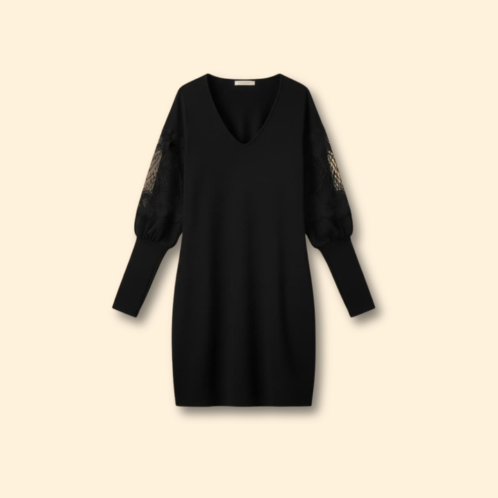 Women’s V-Neck Lace Sleeve Dress