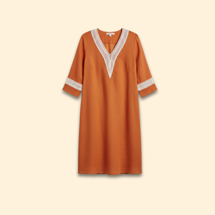 Women's V-Neck Linen Dress