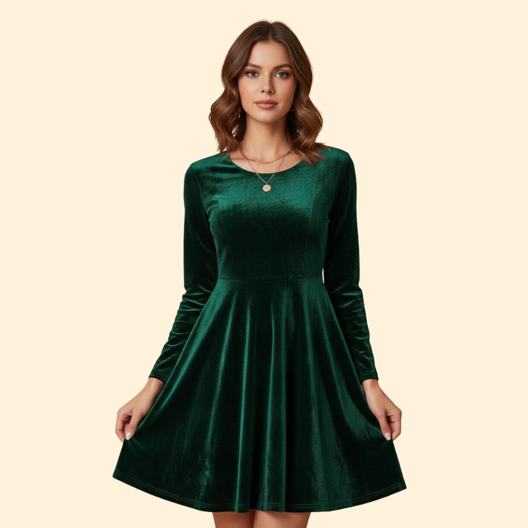 Women's Velvety A-Line Dress